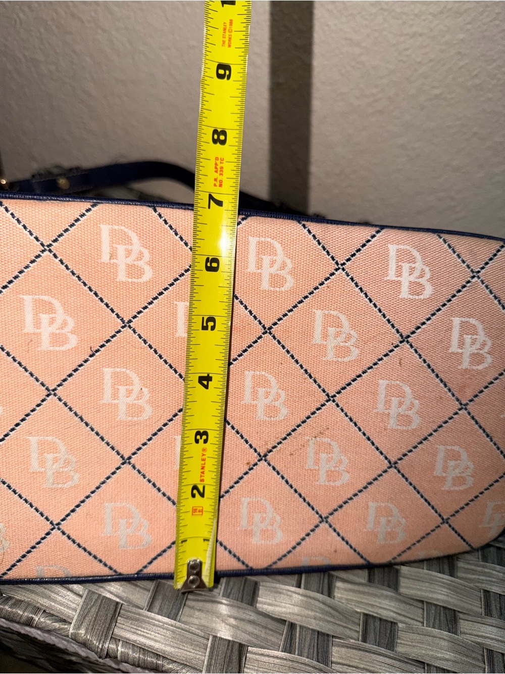 Dooney & Bourke Peach and Navy Monogram Shoulder Bag - Picture 14 of 16